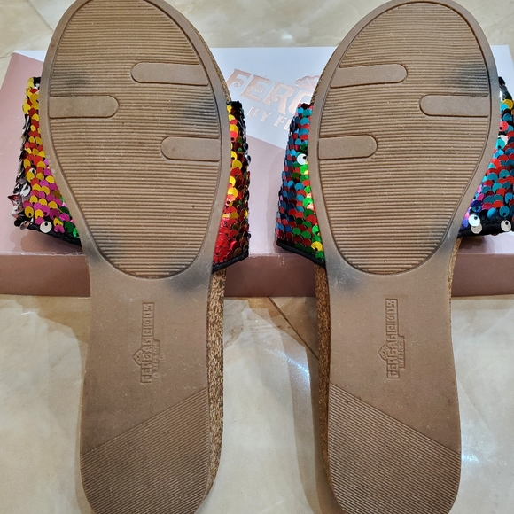 FERGALICIOUS by Fergie Miranda Rainbow Sequin Slide Sandals - Picture 4 of 7